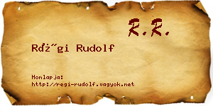 Régi Rudolf névjegykártya